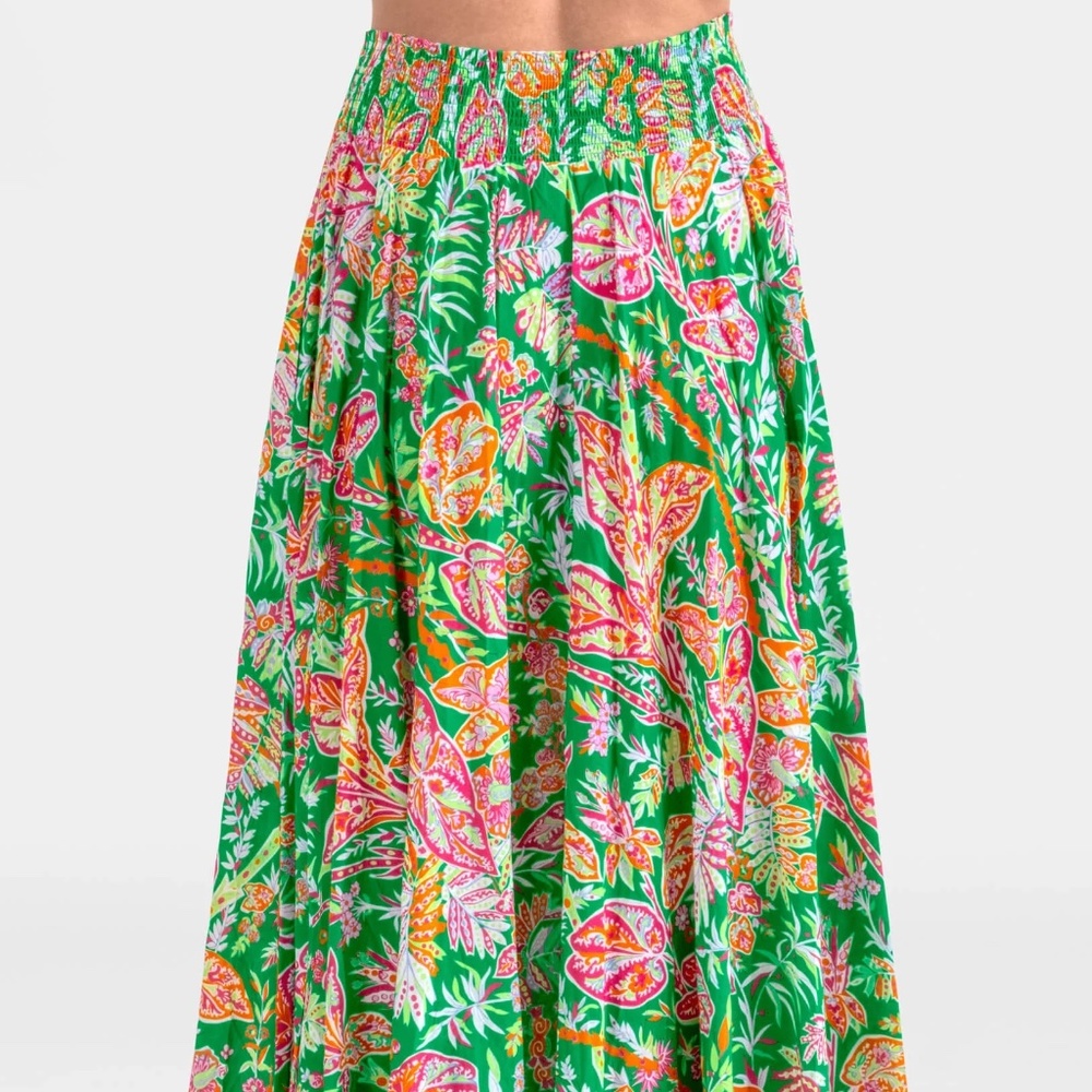 Gretchen Scott Sexy Summer Skirt Vintage Vines M floral maxi pockets smock $189